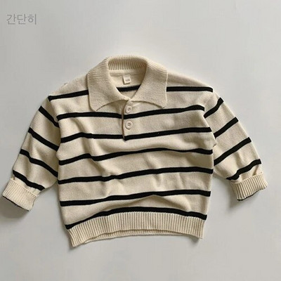 Pletena pletena odjeća za djecu Dječaci Djevojčice Pulover na pruge Jesen Proljeće Dječji pleteni pulover džemperi