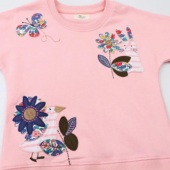 Детски суичъри Пеперуда с цветя с дълъг ръкав Детски дрехи Суичър за момичета от 2 до 7 години Пуловери за деца