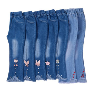 2023Girls\' Jeans Spring and Autumn New Medium and Big Kids\' Baby Fashionable Girls\' Flare Pants Παιδικό μακρύ παντελόνι 2-12 ετών