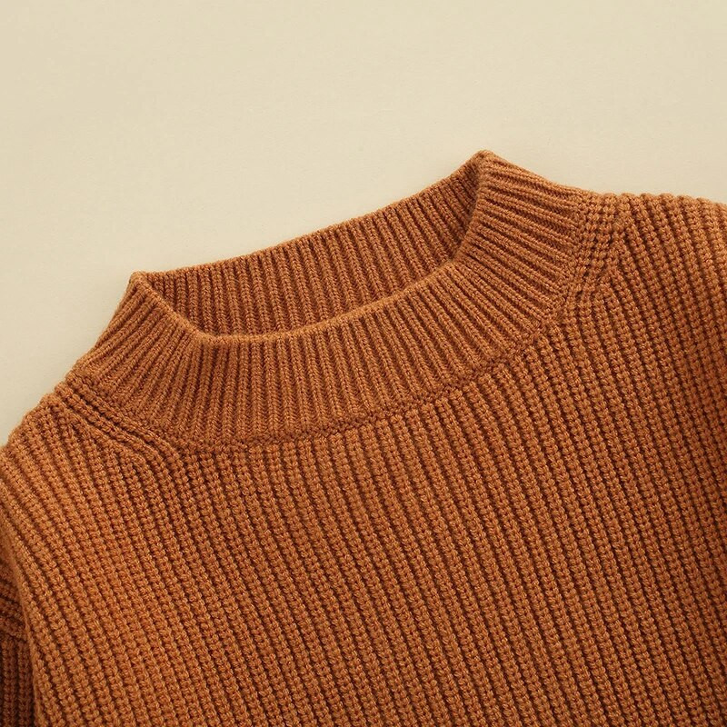 Žiemos vaikams megzti megztiniai kūdikiams mergaitėms berniukams laisvalaikio iškirptė stora ilgomis rankovėmis kieta šonkauliai megztinis Vaikiški drabužiai trikotažas