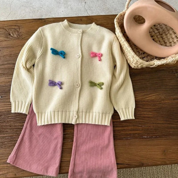 Детско облекло, нов пуловер за момичета, есен, зима, плетен моден топ, мек свободен универсален сладък, прекрасен пуловер за момичета
