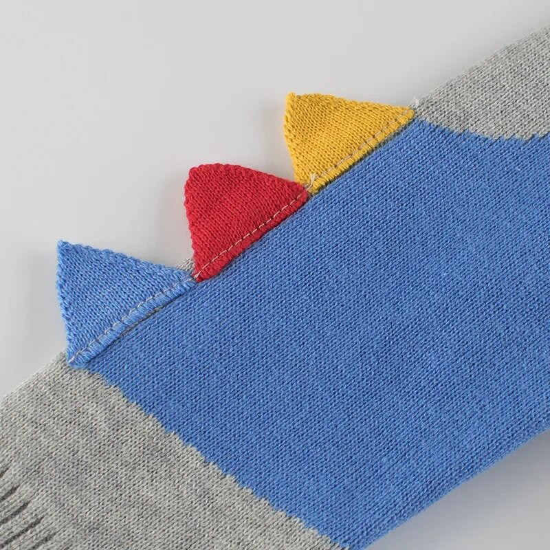 Pulover cu dinozaur din desene animate 3D pentru băiat, în stil coreean, pentru copii, de sus, 2024, la modă de iarnă, cu mânecă lungă, cămașă de jos tricotată pentru copii