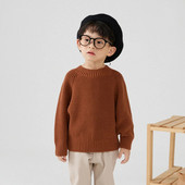 1–7 m. Mažylis Tvirtas megztas megztinis rudens žiemos laisvalaikio šiltas minkštas kaklelis berniukams mergaitėms megztiniai megztiniai megztiniai