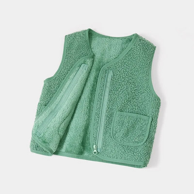 Vestă pentru fete Toamnă Iarnă Băieți Nou cu decolteu în V Culoarea bomboană Ocazional Călduș Miel Catifea Jachetă fără mâneci 1-9 ani Moda Îmbrăcăminte pentru copii