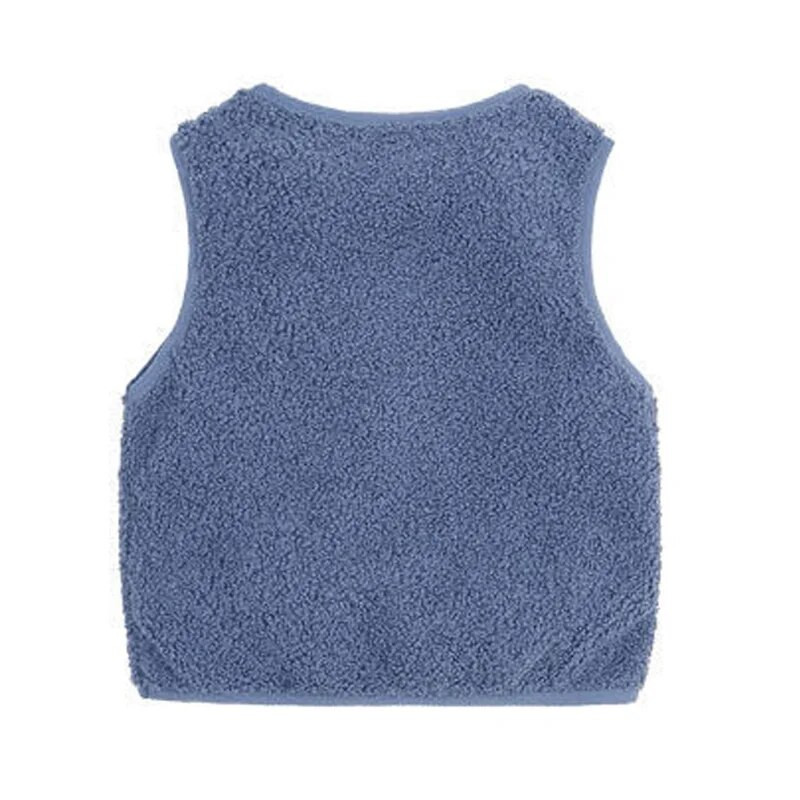 Mergaičių liemenė rudeninė žiema berniukų nauja V formos kaklo saldainių spalvos laisvalaikio šilta ėriuko aksominė striukė be rankovių 1–9 metų madingi drabužiai vaikams