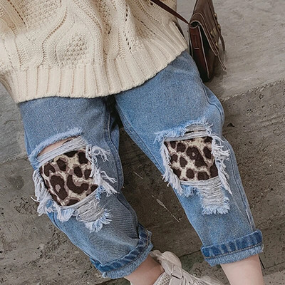 Kids Pants 2023 Autumn New Korean Version New Girl`S Japanese Style Three-Dimensional Cut Casual Straight-Leg Jeans