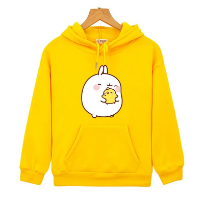 Molang și Piupiu Cute Rabbit Print Îmbrăcăminte pentru copii Kawaii cu mânecă lungă Hanorace pentru copii Sudadera Toamnă Pulovere calde din lână