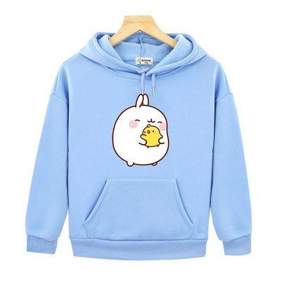 Molang și Piupiu Cute Rabbit Print Îmbrăcăminte pentru copii Kawaii cu mânecă lungă Hanorace pentru copii Sudadera Toamnă Pulovere calde din lână