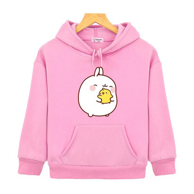 Molang și Piupiu Cute Rabbit Print Îmbrăcăminte pentru copii Kawaii cu mânecă lungă Hanorace pentru copii Sudadera Toamnă Pulovere calde din lână
