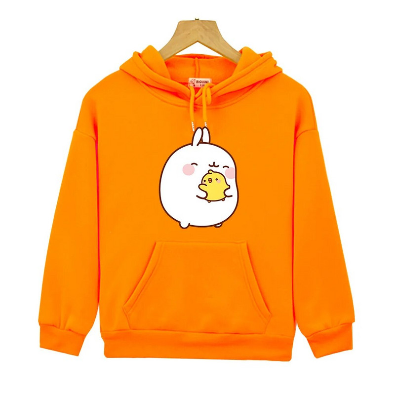 Molang și Piupiu Cute Rabbit Print Îmbrăcăminte pentru copii Kawaii cu mânecă lungă Hanorace pentru copii Sudadera Toamnă Pulovere calde din lână