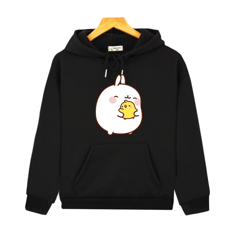 Molang și Piupiu Cute Rabbit Print Îmbrăcăminte pentru copii Kawaii cu mânecă lungă Hanorace pentru copii Sudadera Toamnă Pulovere calde din lână