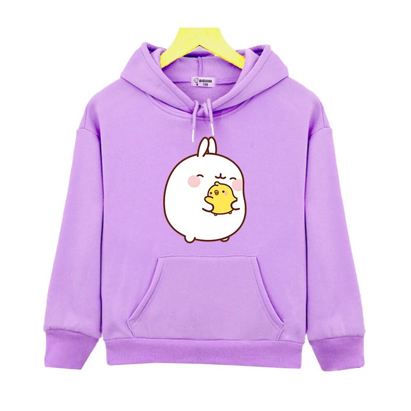 Molang și Piupiu Cute Rabbit Print Îmbrăcăminte pentru copii Kawaii cu mânecă lungă Hanorace pentru copii Sudadera Toamnă Pulovere calde din lână