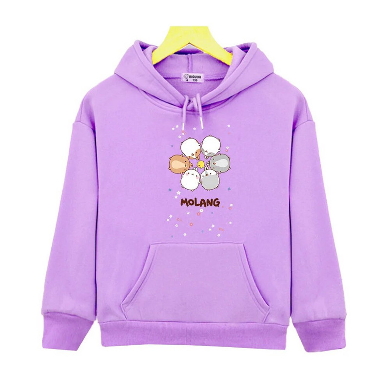 Molang i Piupiu majice s kapuljačom za tinejdžerice Dječje majice sa slatkim zečevima Kawaii puloveri Anime proljeće Dječja odjeća za dječake
