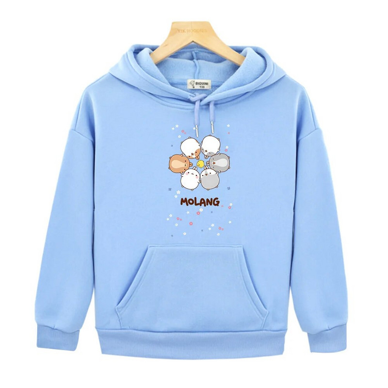 Molang i Piupiu majice s kapuljačom za tinejdžerice Dječje majice sa slatkim zečevima Kawaii puloveri Anime proljeće Dječja odjeća za dječake