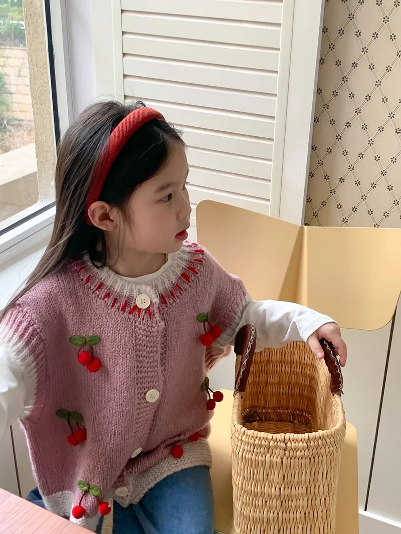 Vestă Toamnă Băieți Fete Coreeană Tricotat Copii Ocazional Lână Îmbrăcăminte exterioară de lână Vestă simplă de blană Mantoane pentru copii Vestă pentru copii mici