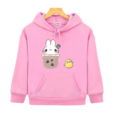 Molang and Piupiu Cartoon Sense of Design Hoodies Παιδικά Kawaii Rabbit Ρούχα Φούτερ για έφηβες για κορίτσια Μόδα Φθινοπωρινά χειμωνιάτικα μπλουζάκια