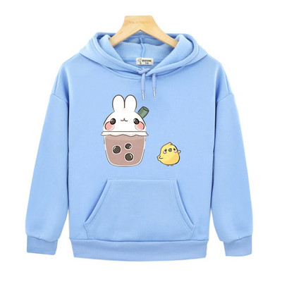 Molang and Piupiu Cartoon Sense of Design Hoodies Παιδικά Kawaii Rabbit Ρούχα Φούτερ για έφηβες για κορίτσια Μόδα Φθινοπωρινά χειμωνιάτικα μπλουζάκια