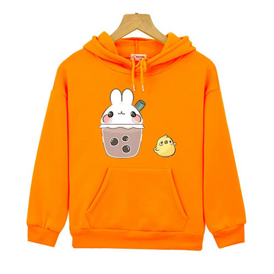 Molang and Piupiu Cartoon Sense of Design Hoodies Παιδικά Kawaii Rabbit Ρούχα Φούτερ για έφηβες για κορίτσια Μόδα Φθινοπωρινά χειμωνιάτικα μπλουζάκια