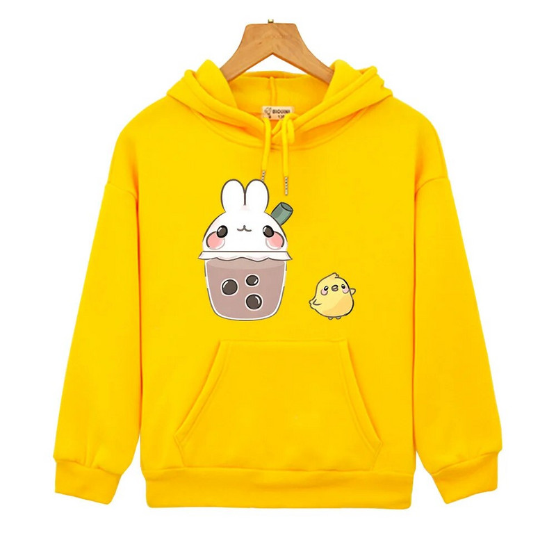 Molang and Piupiu Cartoon Sense of Design Hoodies Παιδικά Kawaii Rabbit Ρούχα Φούτερ για έφηβες για κορίτσια Μόδα Φθινοπωρινά χειμωνιάτικα μπλουζάκια