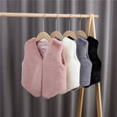 Μόδα για κορίτσια χειμώνα Faux Fur Γιλέκο Bay Παιδικά Εξωτερικά Ενδύματα Βρεφικό Ζεστό Γιλέκο Μικρό Κορίτσι Φθινοπωρινά Ρούχα Παλτό Μπουφάν