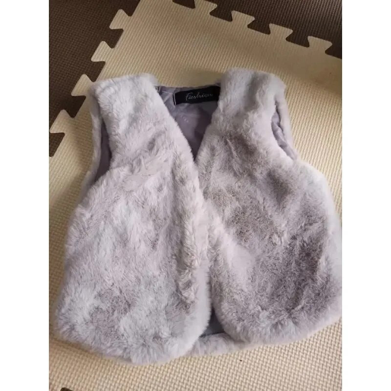 Μόδα για κορίτσια χειμώνα Faux Fur Γιλέκο Bay Παιδικά Εξωτερικά Ενδύματα Βρεφικό Ζεστό Γιλέκο Μικρό Κορίτσι Φθινοπωρινά Ρούχα Παλτό Μπουφάν