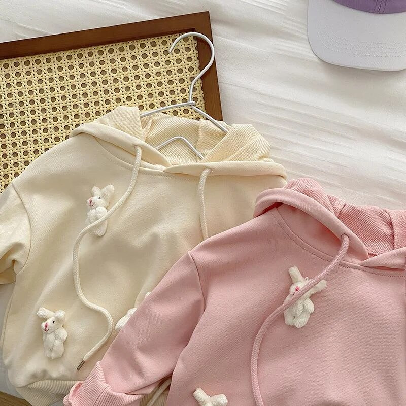 Hanorace cu iepuraș de desene animate de toamnă pentru copil, fetiță, copii, haine din bumbac, primăvară, fete, hanorace, pulover pentru copii, 1-6 ani