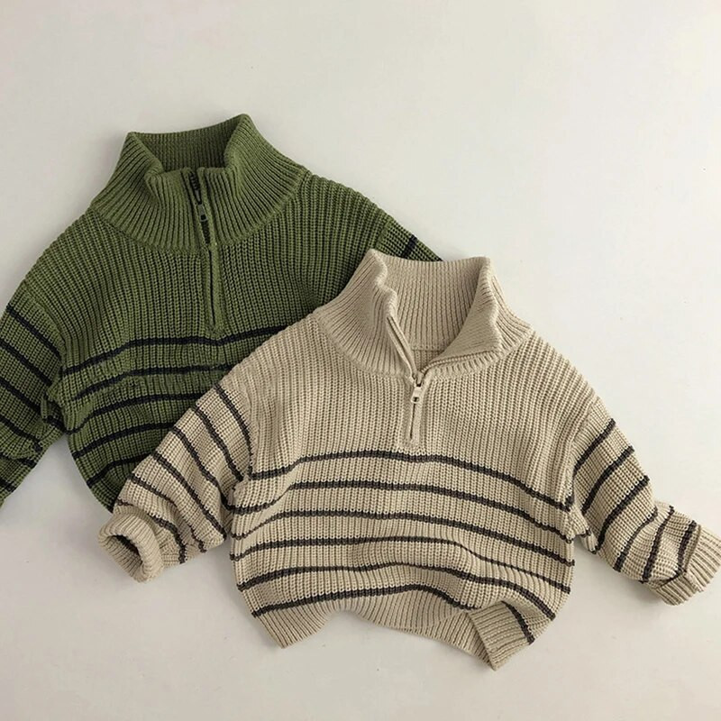 Mažiems vaikams, berniukams, mergaičių megztiniai šilti stori megztiniai ilgomis rankovėmis su užtrauktuku megztiniai megztiniai Paltai Drabužiai rudens žiema Drabužiai 1-7 m.