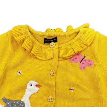 Little maven Прекрасен детски пуловер Пролетен и есенен анимационен патица Пеперуда Жилетка Мека и удобна за деца Горнища Детски