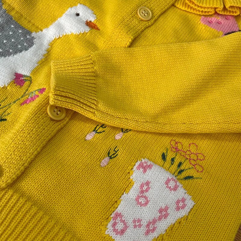 Little maven Prekrasan dječji pulover Proljetni i jesenski kardigan s patkom i leptirom, mekan i udoban za djecu, dječje majice