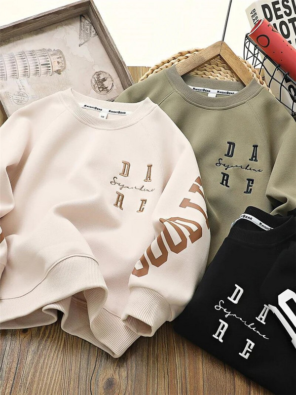 Nova jesenska velika dječja majica Proljetni dječaci Djevojčice Puloveri dugih rukava Dječja pamučna sportska odjeća Ležerna gornja odjeća 4-14 godina