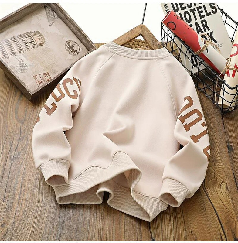 Nova jesenska velika dječja majica Proljetni dječaci Djevojčice Puloveri dugih rukava Dječja pamučna sportska odjeća Ležerna gornja odjeća 4-14 godina