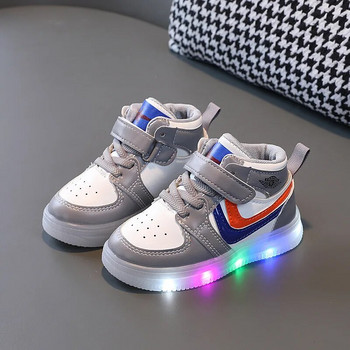 Νέα φθινοπωρινά Παιδικά LED Αθλητικά Παπούτσια Παιδικά Φωτεινή Παπούτσια για Κορίτσια Αγόρια Μικρή Πριγκίπισσα Casual Diamond Butterfly Sneakers