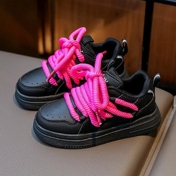 Обувки за момиче Ниска горна обувка Детски обувки за момиче Модерна марка Кожа за момиче Горна мека подметка Ежедневни маратонки Tenis De Mujer Zapatilla