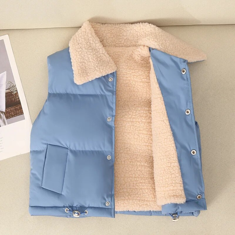 Βρεφικό Παιδικό Χοντρό Γιλέκο Χειμερινά Μπουφάν Κοριτσίστικα Εξωτερικά Ενδύματα Καραμέλα Χρώμα Plus Βελούδινο Μπουφάν για αγόρια Κοστούμια Ζεστό παλτό Μικρό παιδικό γιλέκο