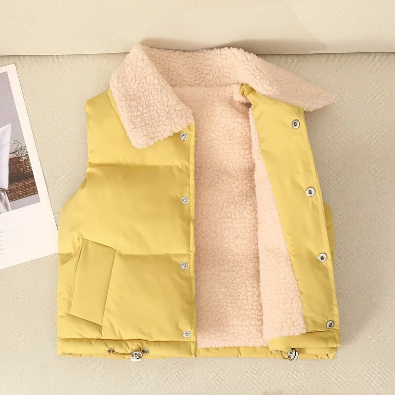 Βρεφικό Παιδικό Χοντρό Γιλέκο Χειμερινά Μπουφάν Κοριτσίστικα Εξωτερικά Ενδύματα Καραμέλα Χρώμα Plus Βελούδινο Μπουφάν για αγόρια Κοστούμια Ζεστό παλτό Μικρό παιδικό γιλέκο