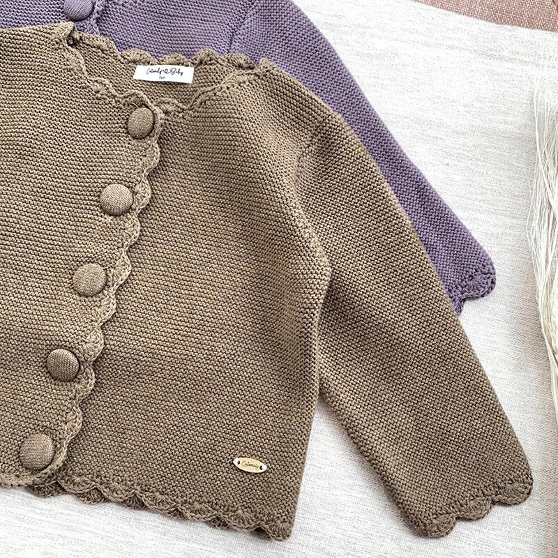 Jesen Zima Djemper za zagrijavanje Džemper Kaput za bebe Pleteni kardigani s okruglim izrezom Novorođenčad Pamučne jednobojne jakne sa dugim rukavima