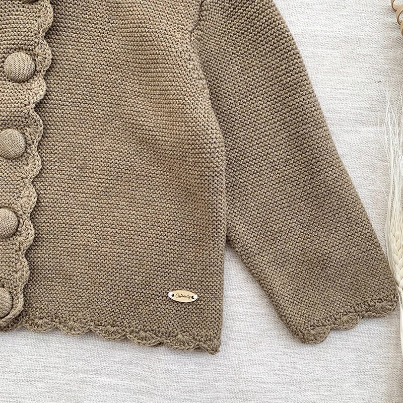 Jesen Zima Djemper za zagrijavanje Džemper Kaput za bebe Pleteni kardigani s okruglim izrezom Novorođenčad Pamučne jednobojne jakne sa dugim rukavima