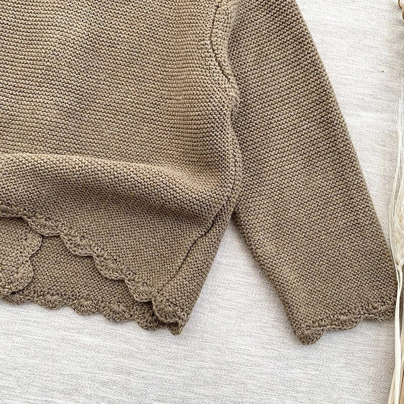 Jesen Zima Djemper za zagrijavanje Džemper Kaput za bebe Pleteni kardigani s okruglim izrezom Novorođenčad Pamučne jednobojne jakne sa dugim rukavima