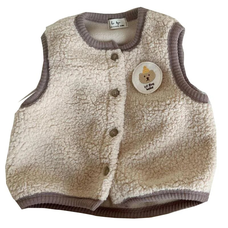 2023. korejski proljeće jesen prsluk za dječake s krpama Pamučni prsluk s jednim kopčanjem, topla debela odjeća za dječake