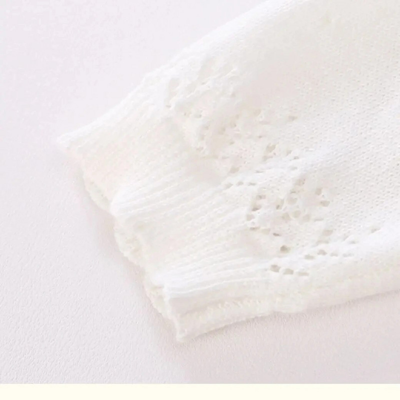 Mergaičių plonas ilgomis rankovėmis megztinis švarkas raukinis kūdikiui Mergaitei megztas megztinis Apsauginis nuo saulės drabužiai Vasarinis oro kondicionierius megztinis