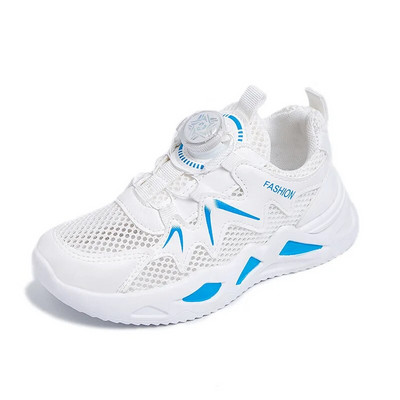 Pantofi copii Vară Copii Pantofi sport din plasă Pantofi cu butoane rotative pentru fete Pantofi ocazionali respirabili pentru elevii de școală elementară