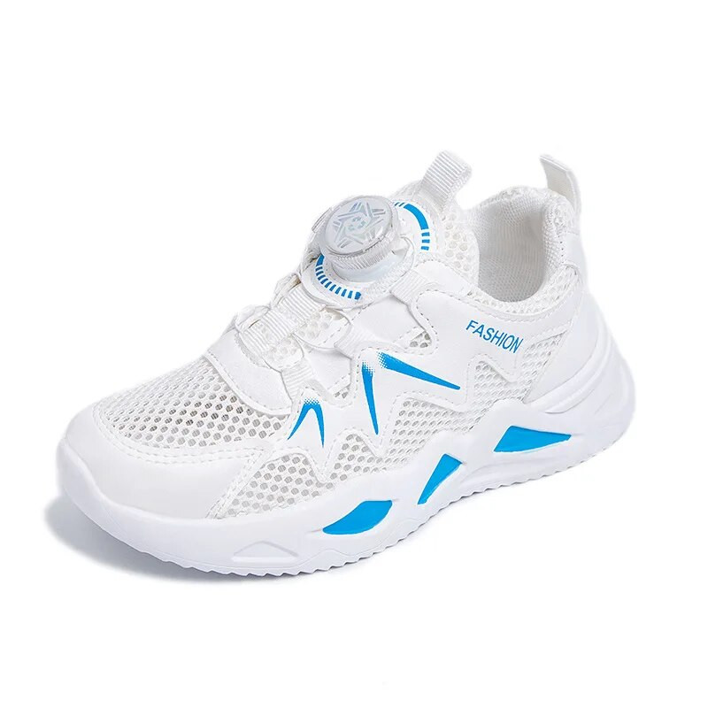 Pantofi copii Vară Copii Pantofi sport din plasă Pantofi cu butoane rotative pentru fete Pantofi ocazionali respirabili pentru elevii de școală elementară