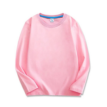 Ανοιξιάτικο φθινόπωρο μακρυμάνικο εφηβικό μπλουζάκι μονόχρωμο βαμβακερό μπλουζάκι για κορίτσια Φούτερ 2 4 6 8 10 12 ετών Παιδικά ρούχα