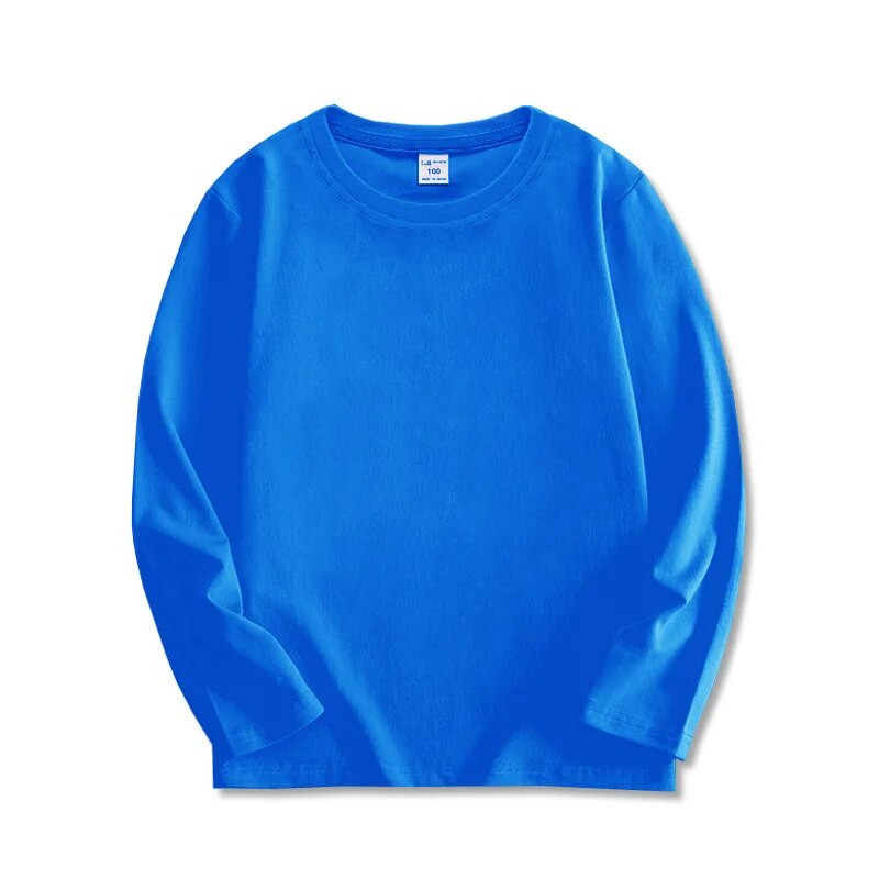 Tricou cu mânecă lungă de primăvară, toamnă, pentru adolescenți, băieți, culoare uni, topuri casual din bumbac, pentru fete, hanorac 2 4 6 8 10 12 ani, haine pentru copii
