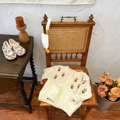 Copii Fete Broderie Cardigan Pulovere Palton Primăvară Toamnă Bebeluș Manecă Lungă Tinuta Bumbac Jachetă Copii Tricotate Topuri Îmbrăcăminte