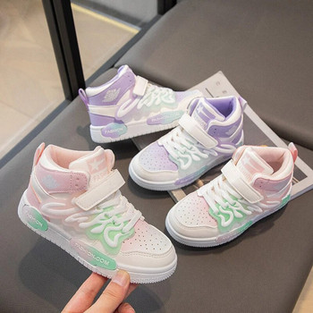 Нови детски обувки Сладки букви Обувки за принцеси за момичета Бебешки меки подметки Ежедневни многоцветни спортни обувки Zapatos Niña Размер 26-37