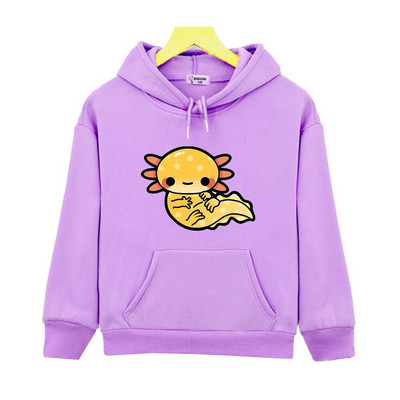 Drăguț Golden Axolotl Salute Hanorace Kawaii Graphic Hanorace Haine pentru copii Fete Y2k Sudadera Băieți cu mânecă lungă Pulovere unisex