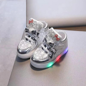 2024 Baby girls LED ελαφριά αθλητικά παπούτσια Παιδικά Χαριτωμένα λαμπερά παπούτσια Princess Παιδικά φωτεινά παπούτσια με λάμψη Αθλητικά παπούτσια Μέγεθος 21-30
