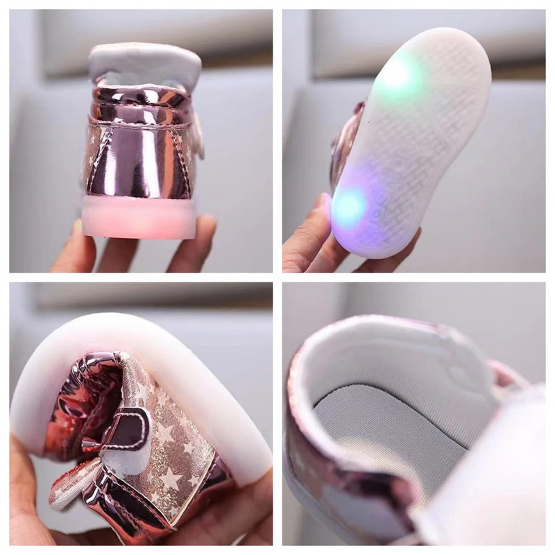 2024 LED svjetleće tenisice za djevojčice Dječje slatke svjetleće cipele princeze Dječje sportske cipele svijetlećeg sjaja Vel. 21-30