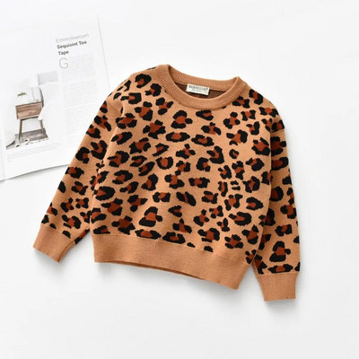Pulover tricotat pentru fetiță, băiat, 100% bumbac, toamnă, iarnă, primăvară, sugar, copil mic, pulover leopard, pulover din lână pentru bebeluși, haine